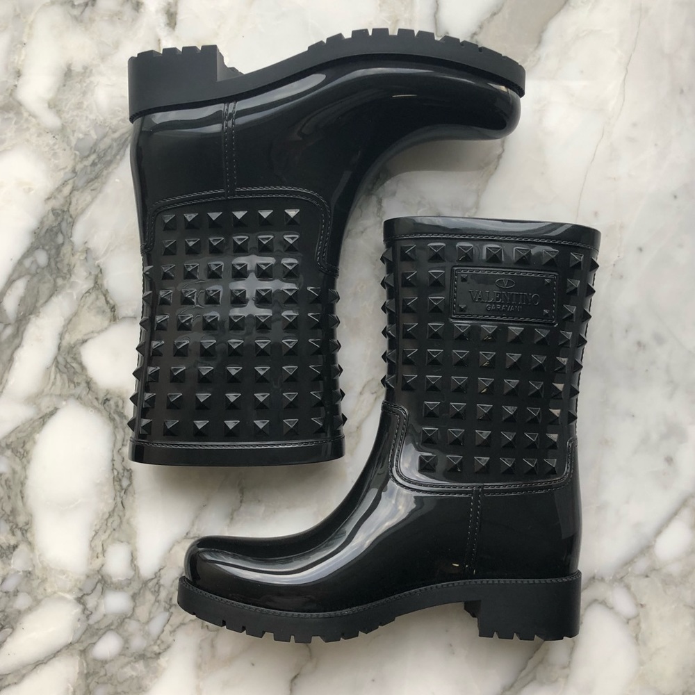 Valentino Garavani Rockstud PVC Rain Boot | Size 9